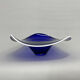 Mid-century Blue Glass Bowl, Czechoslovakia