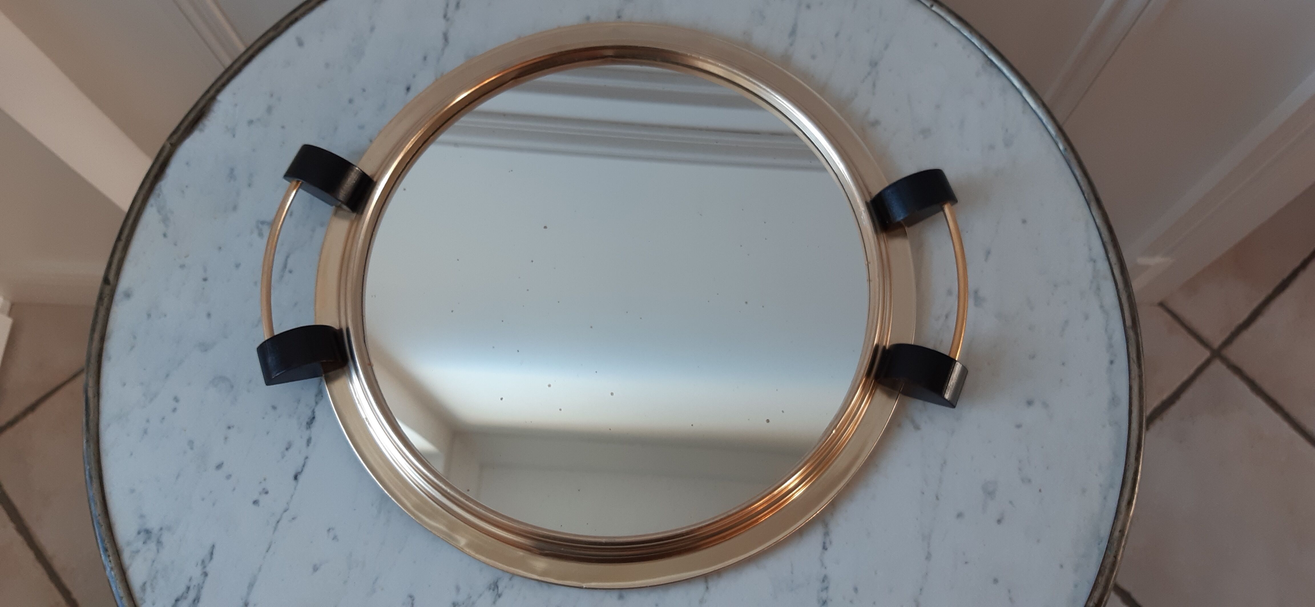 50s brass mirror top