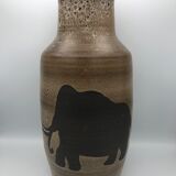 Vase in ceramic rock effect of saint clement mammouth 38 cm decoration