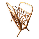 Vintage rattan magazine rack