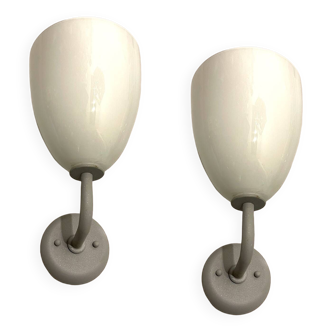 Opaline glass sconces set of 2