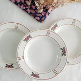 Lot de 3 assiettes creuses Salins, nénuphar