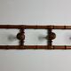 Portemanteau en bois tourné à l'imitation du bambou, 4 patères, 86 cm