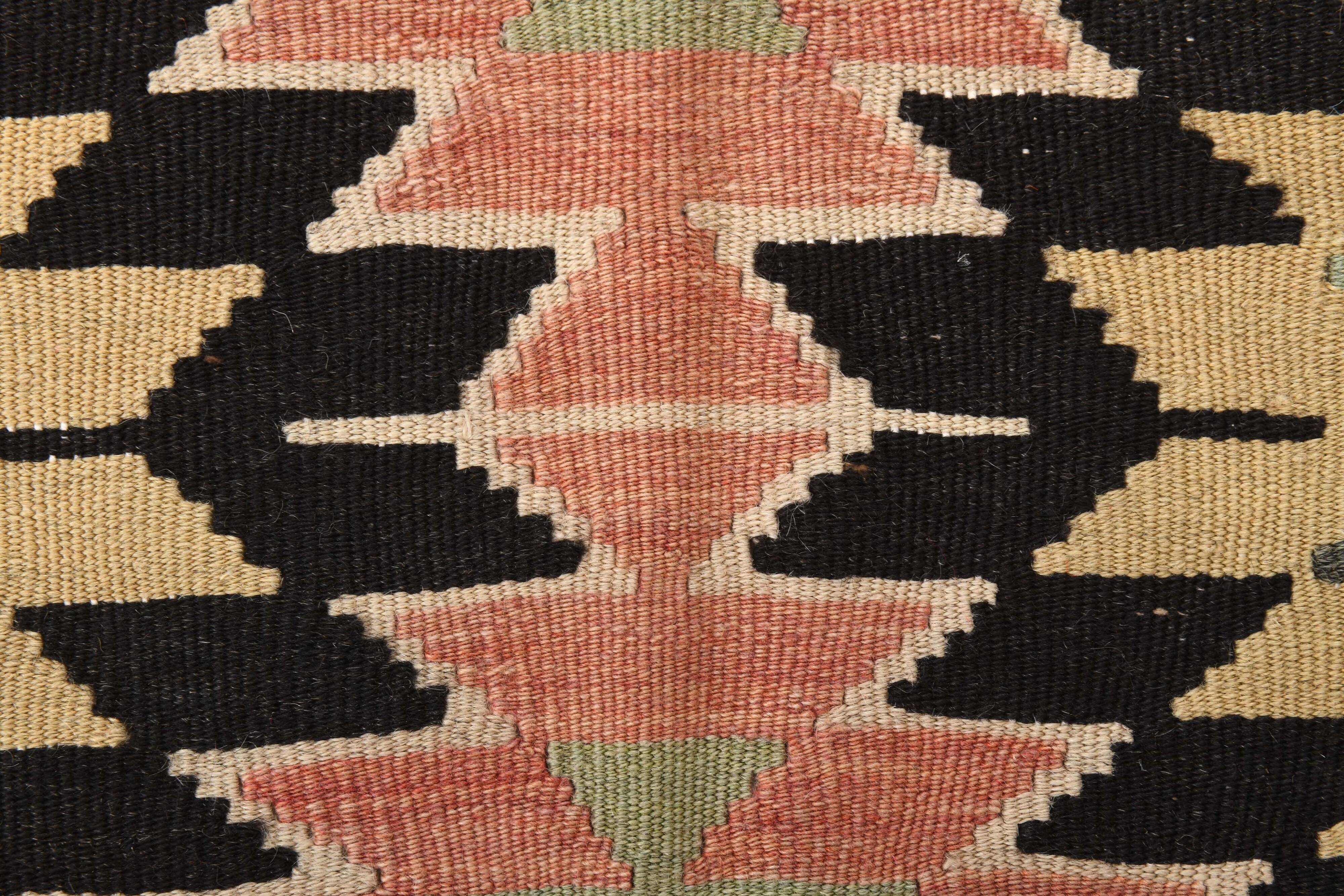 Orange Black Turkish Kilim Rug 170x259Cm SK 35353