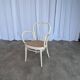 Vintage Thonet Style Dining Chair: White Beech Bentwood Cane Seat