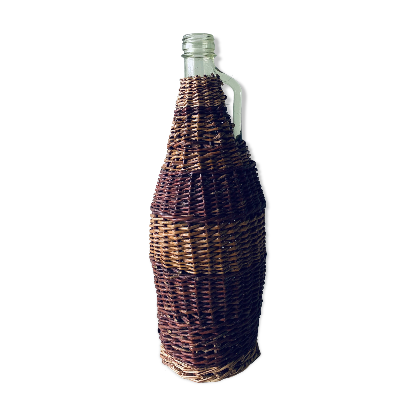 Vintage bottle with wicker