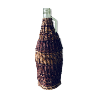 Vintage bottle with wicker
