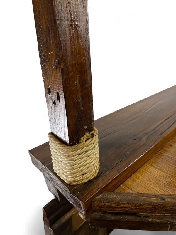 Bar haute vintage en bois / comptoir / meuble bar avec cloche