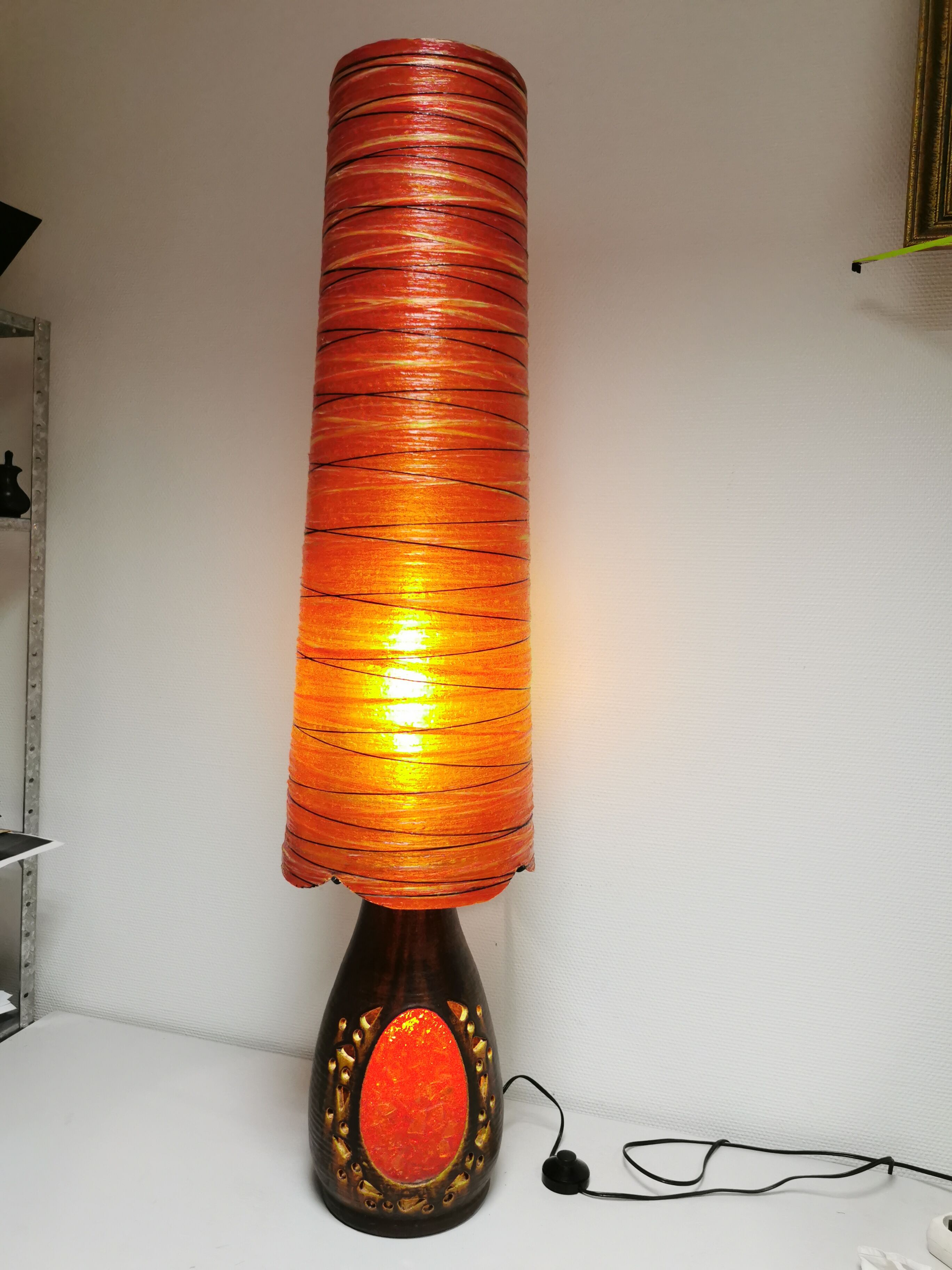 Large Vintage Ceramic Lamp ACCOLAY