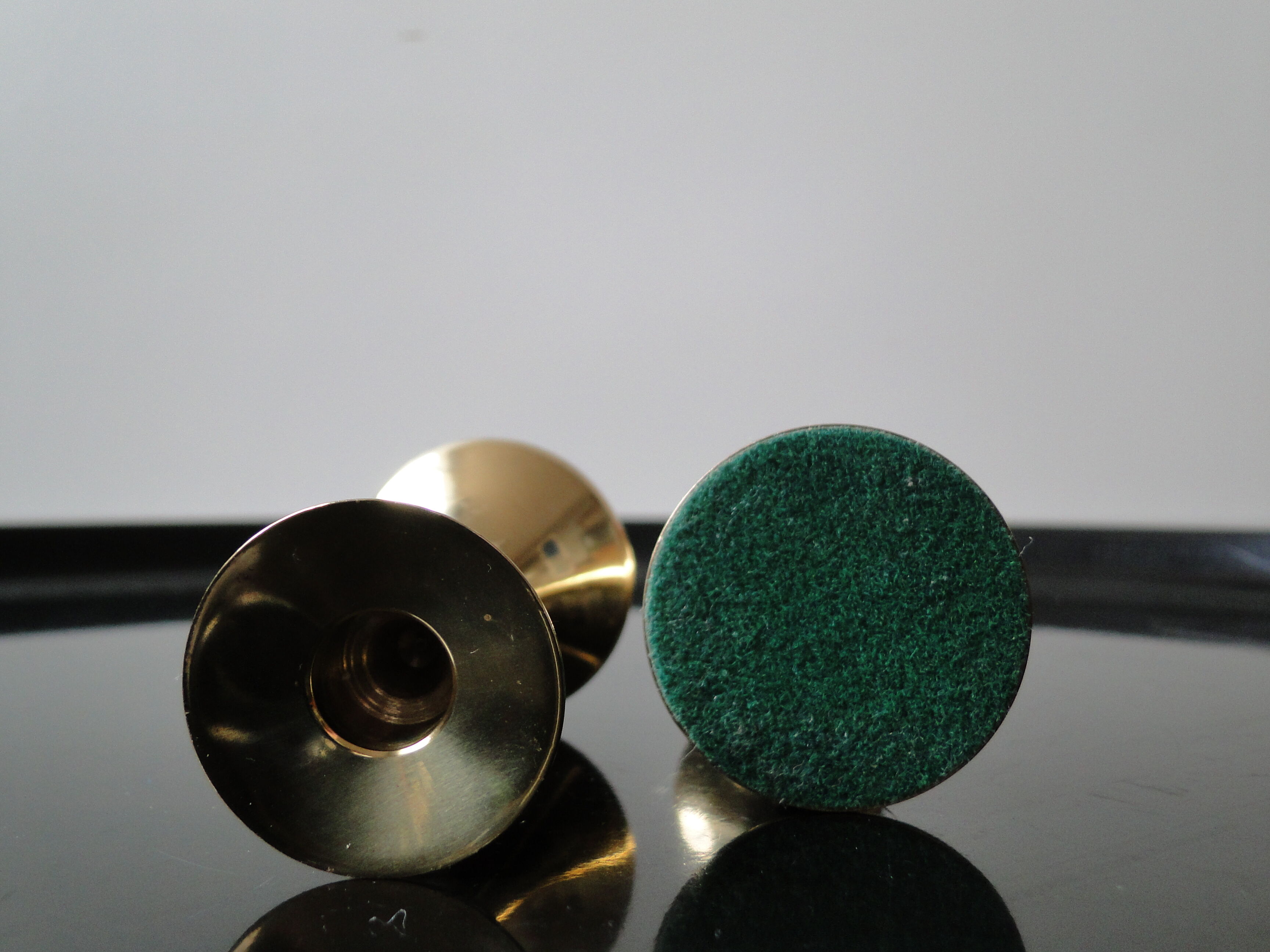 Pair of vintage Scandinavian brass candlesticks