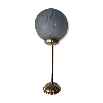 Ball hanging lamp Muller brothers Lunéville