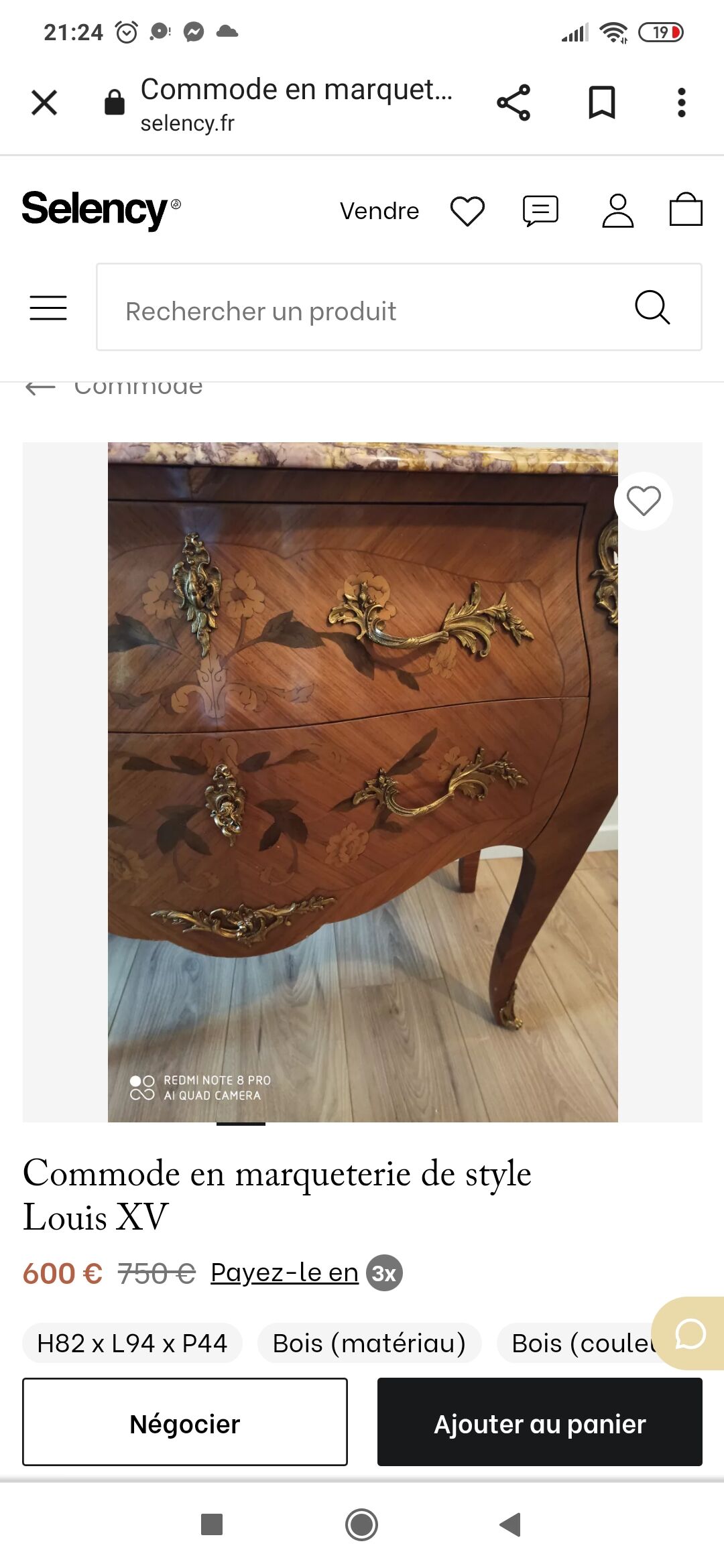 Louis XV style marquetry chest of drawers