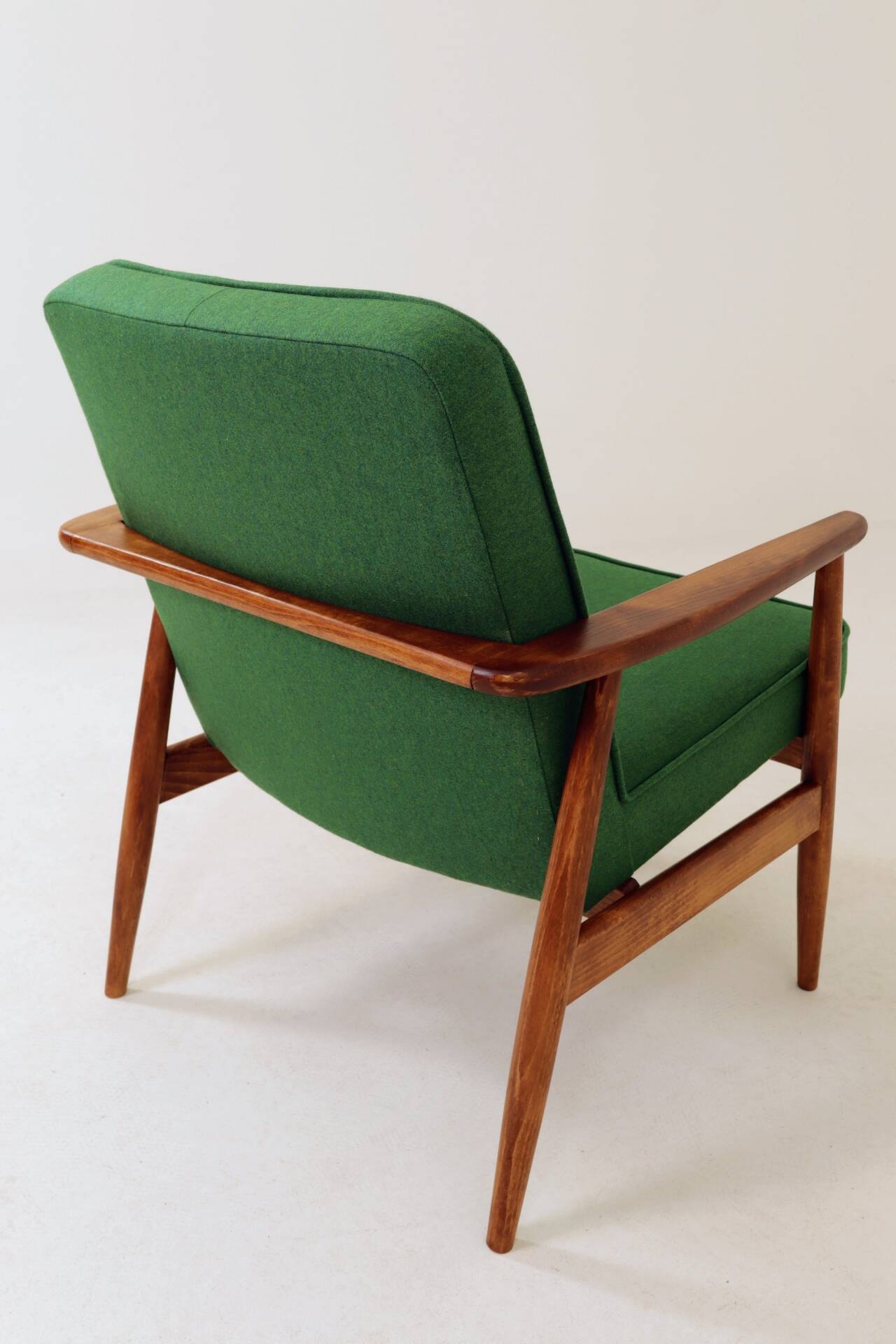 Mid Century Lounge Chair Vintage Moss Wool, Poland 1960