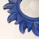 Miroir soleil bleu en bois sculpté vintage