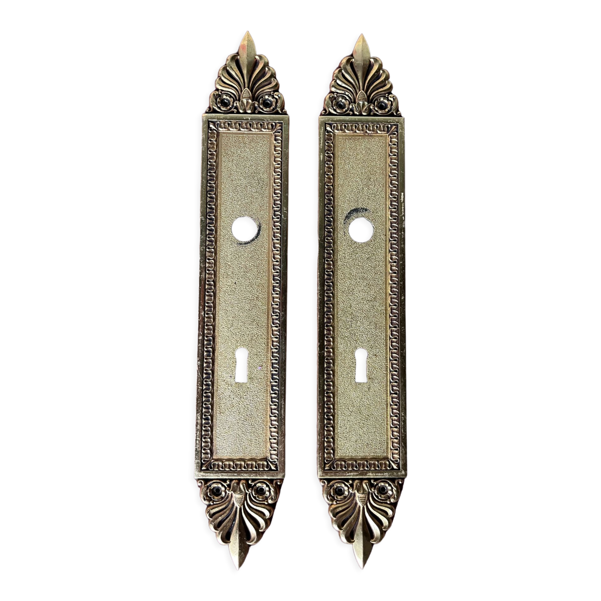 Pair of brass cleaning plates