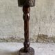 Rustic ashtray carved wood on vintage stand