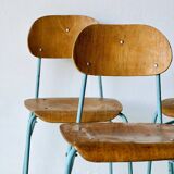 Chaises d'école industrielle, lot de 4