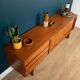 Retro 1960s Long White & Newton Teak Sideboard With Sliding Doors