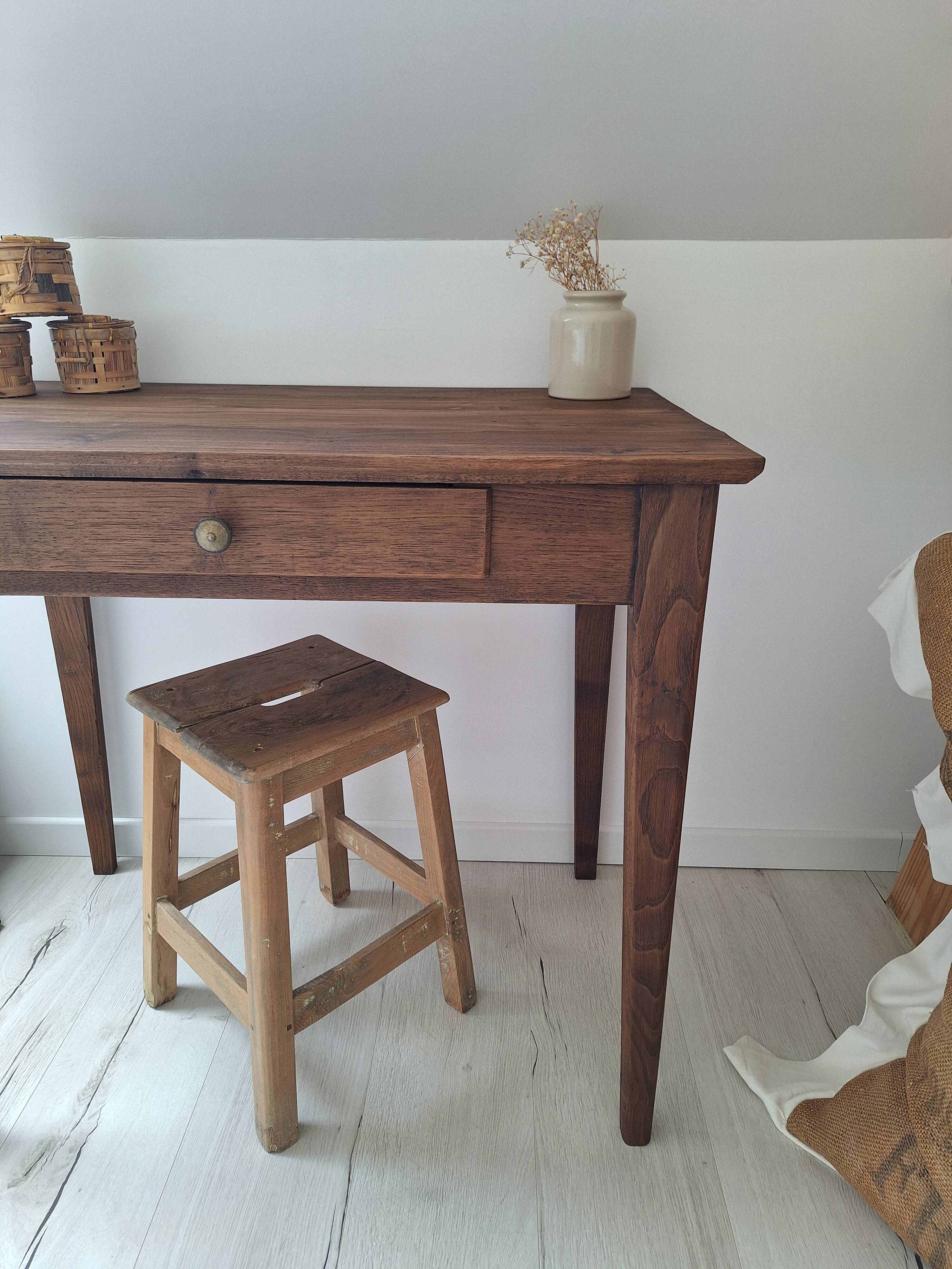 Old farmhouse side table in country style