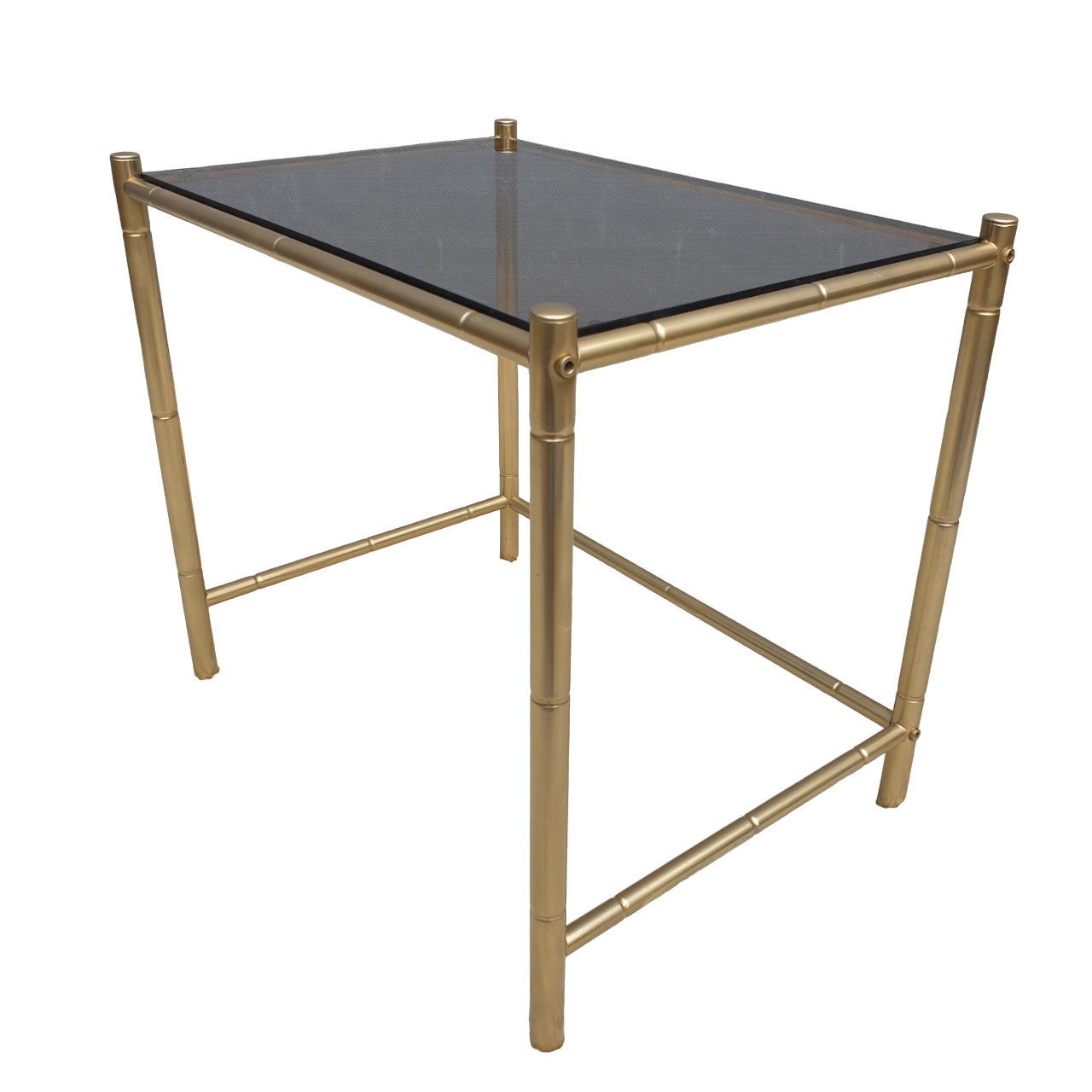 Table basse bambou verre fumé