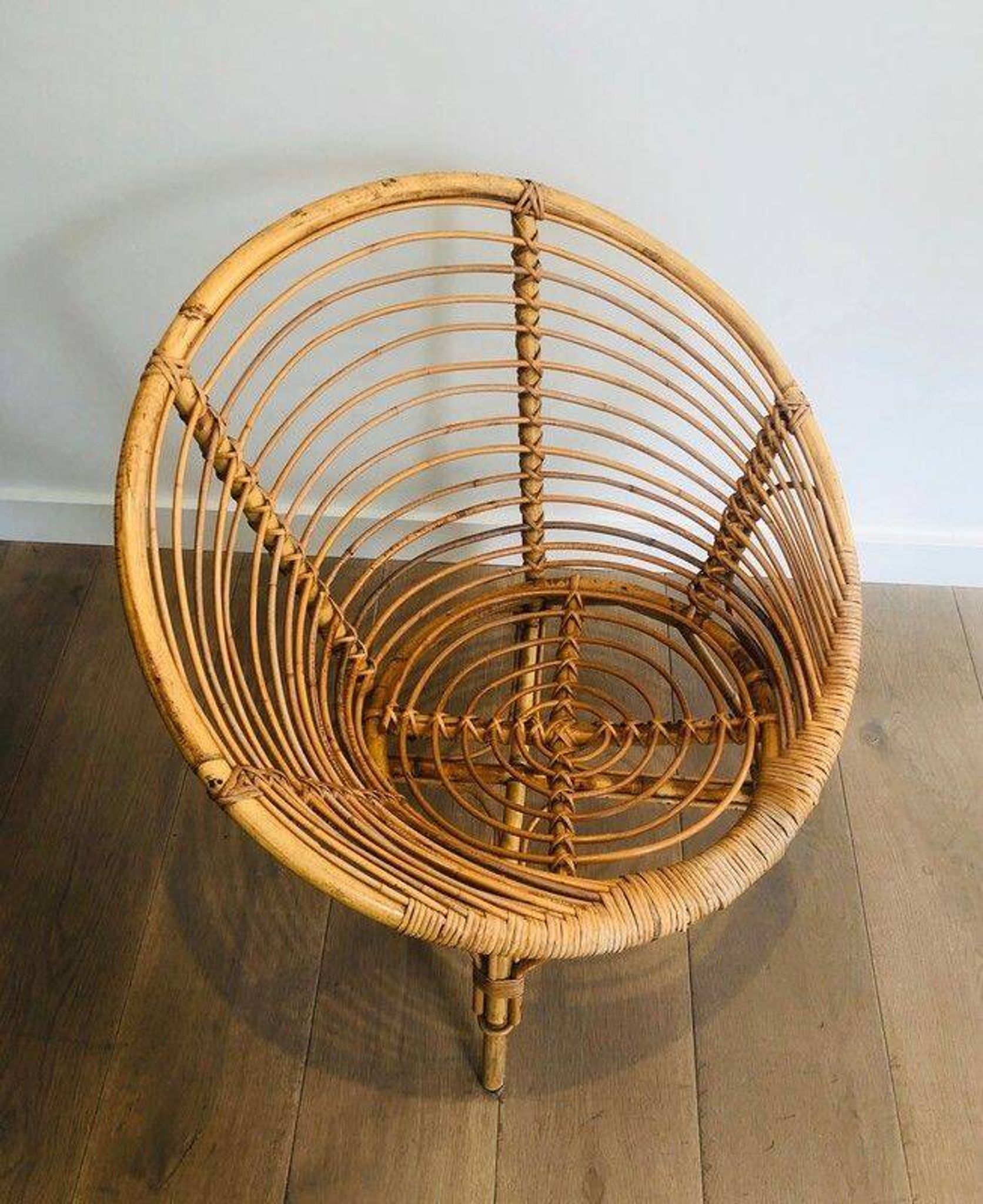 Pair of rattan armchairs