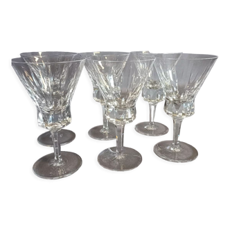 Series of 6 red wine glasses in Bayel crystal tulip shape