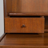 Mid-century teak shelf with pull-out top, Denmark, 1960s