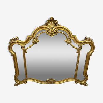 Très grand et superbe miroir style Louis XV en bois doré époque XXeme (E)
