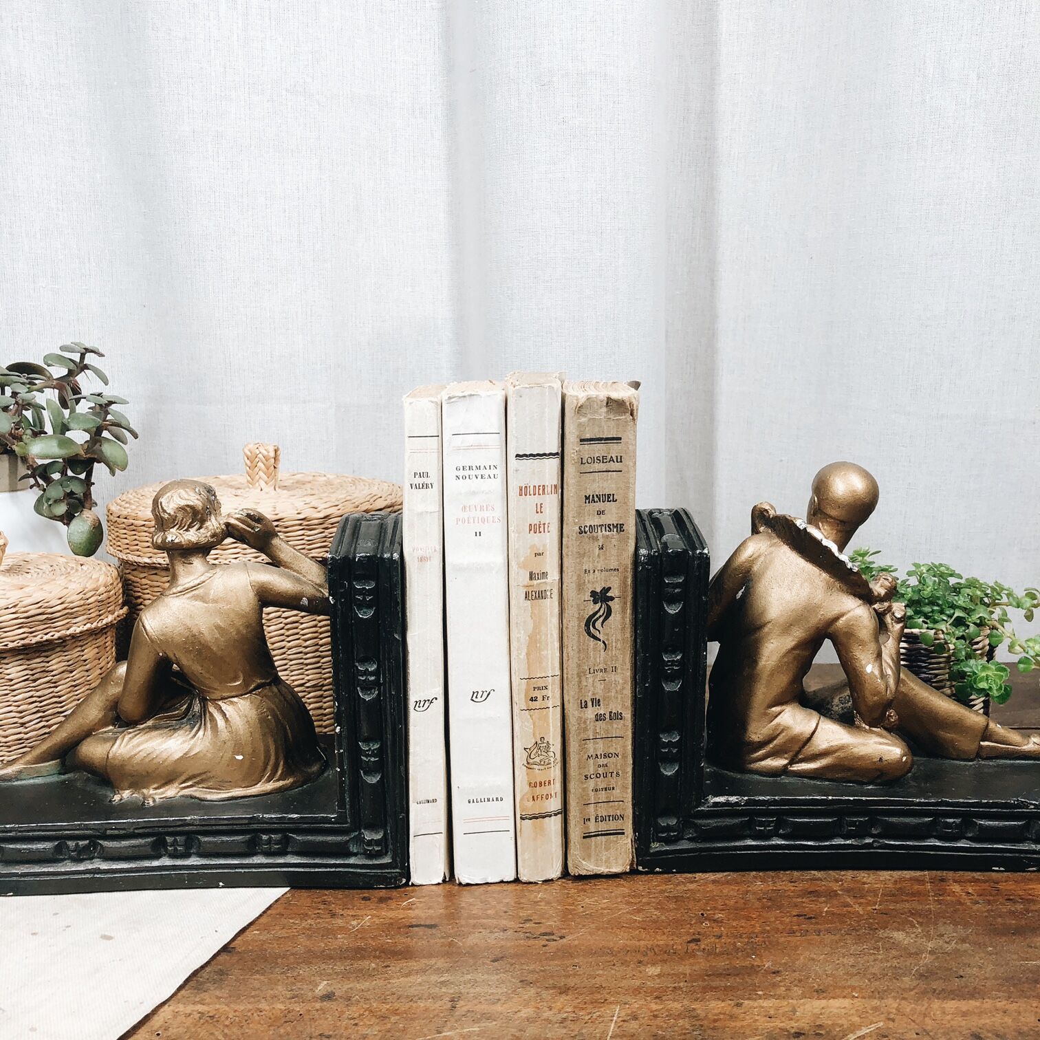 Old book clamps in black & gold plaster