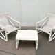 Vintage lounge chairs and table in faux bamboo by Kettal, Spain, 1980s, set of 3.