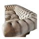 Three-seater Chesterfield canapé in patinated leather, custom-made by Chesterfields1780.