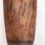 Orange / blue marble vase (signed?) old glass paste