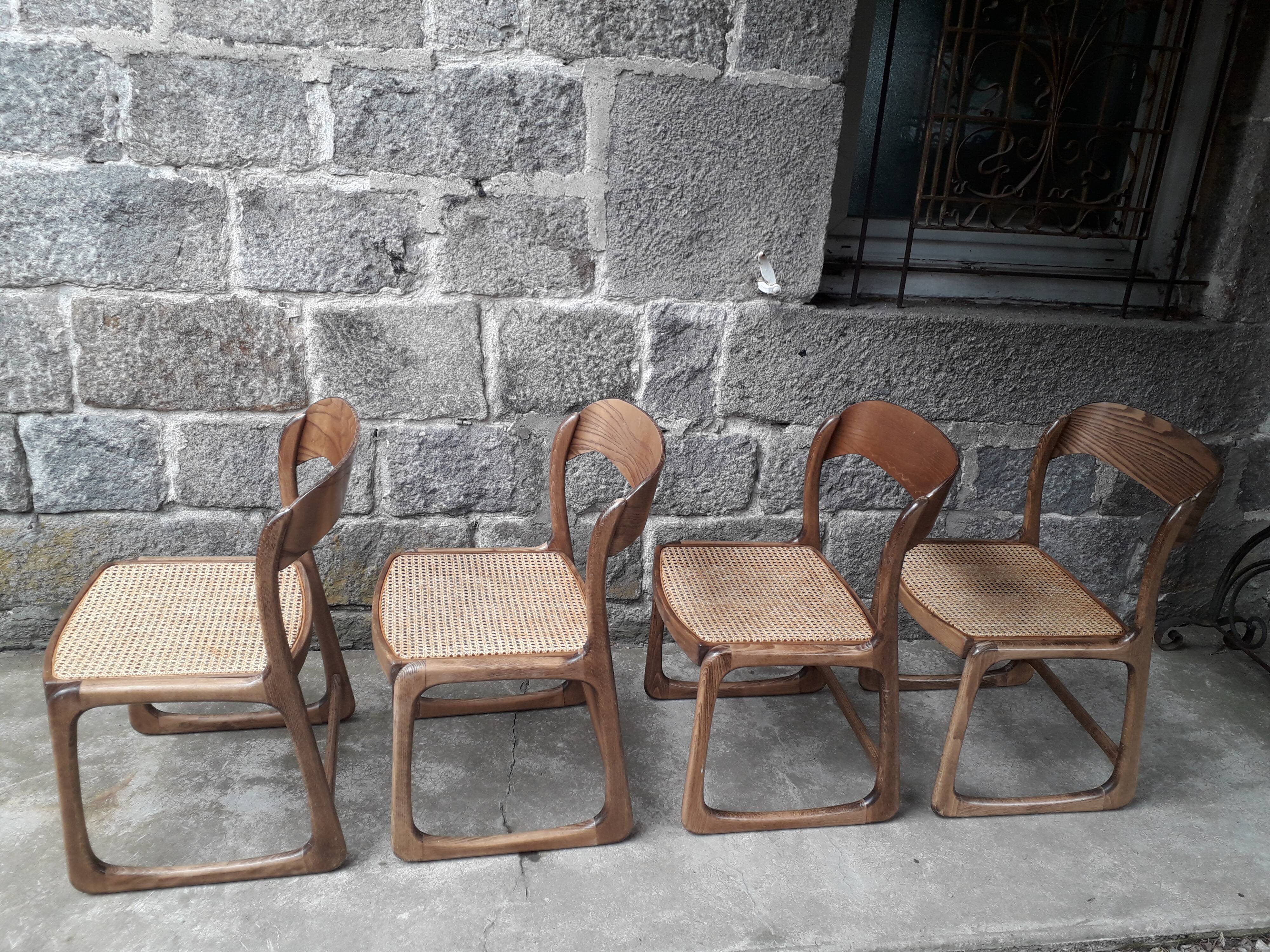 Baumann sled chairs, set of four