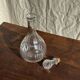 Vintage round-shaped glass carafe with cork stopper H27