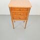 Vintage French Bedside Table with Marble Top and Brass Ornaments, 1920s