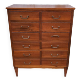 English Mahogany Archive Furniture with 12 Drawers