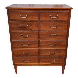 English Mahogany Archive Furniture with 12 Drawers