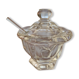 Baccarat crystal confiturier with spoon