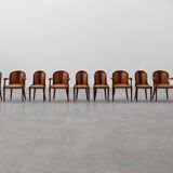 Set of 10 Art Deco chairs by De Coene, Belgium 1935