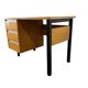 Bureau en bois vintage avec cadre en acier noir