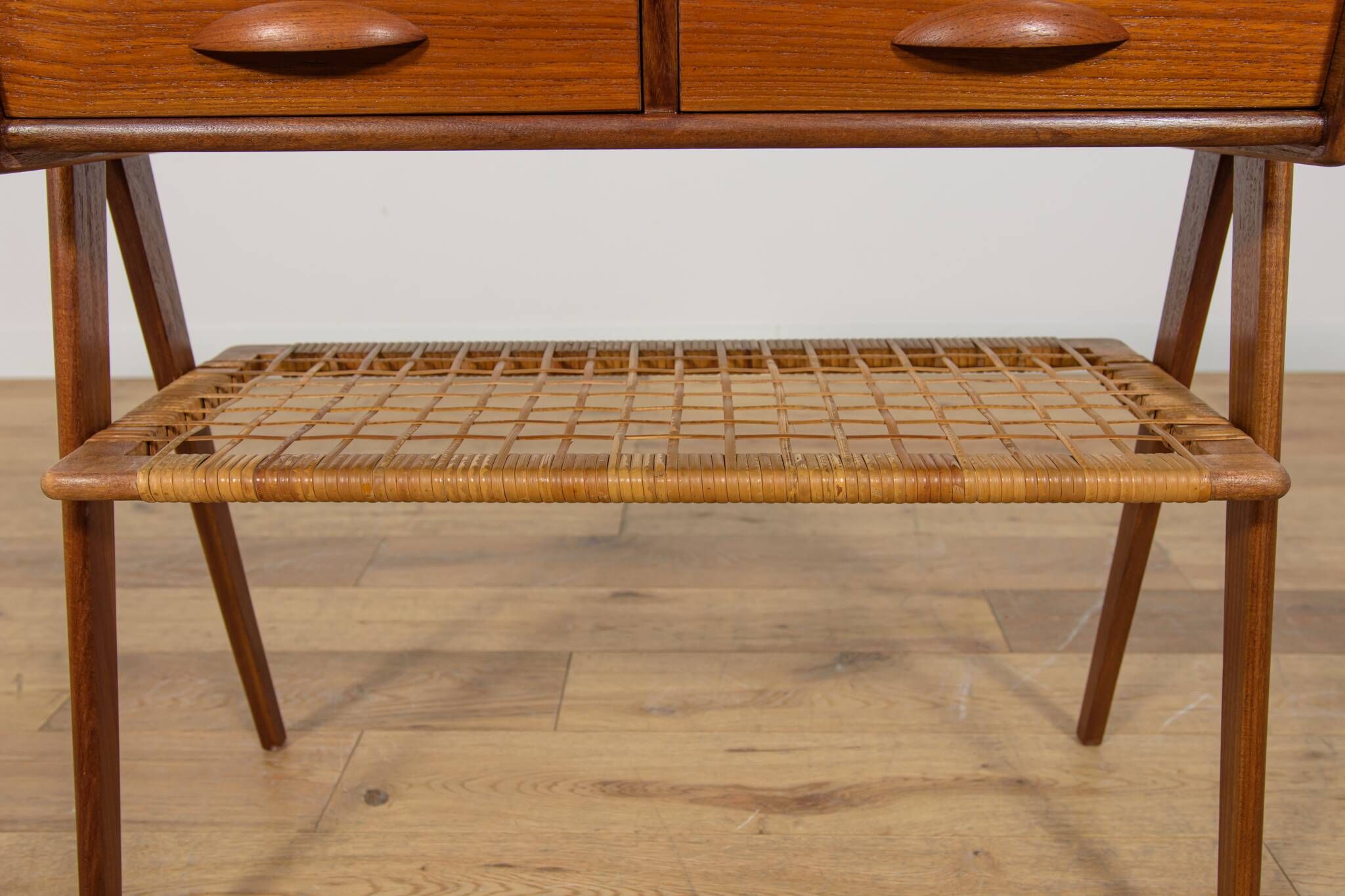 Mid Century Teak and Rattan Console Table by Søren Rasmussen, United Knigdo