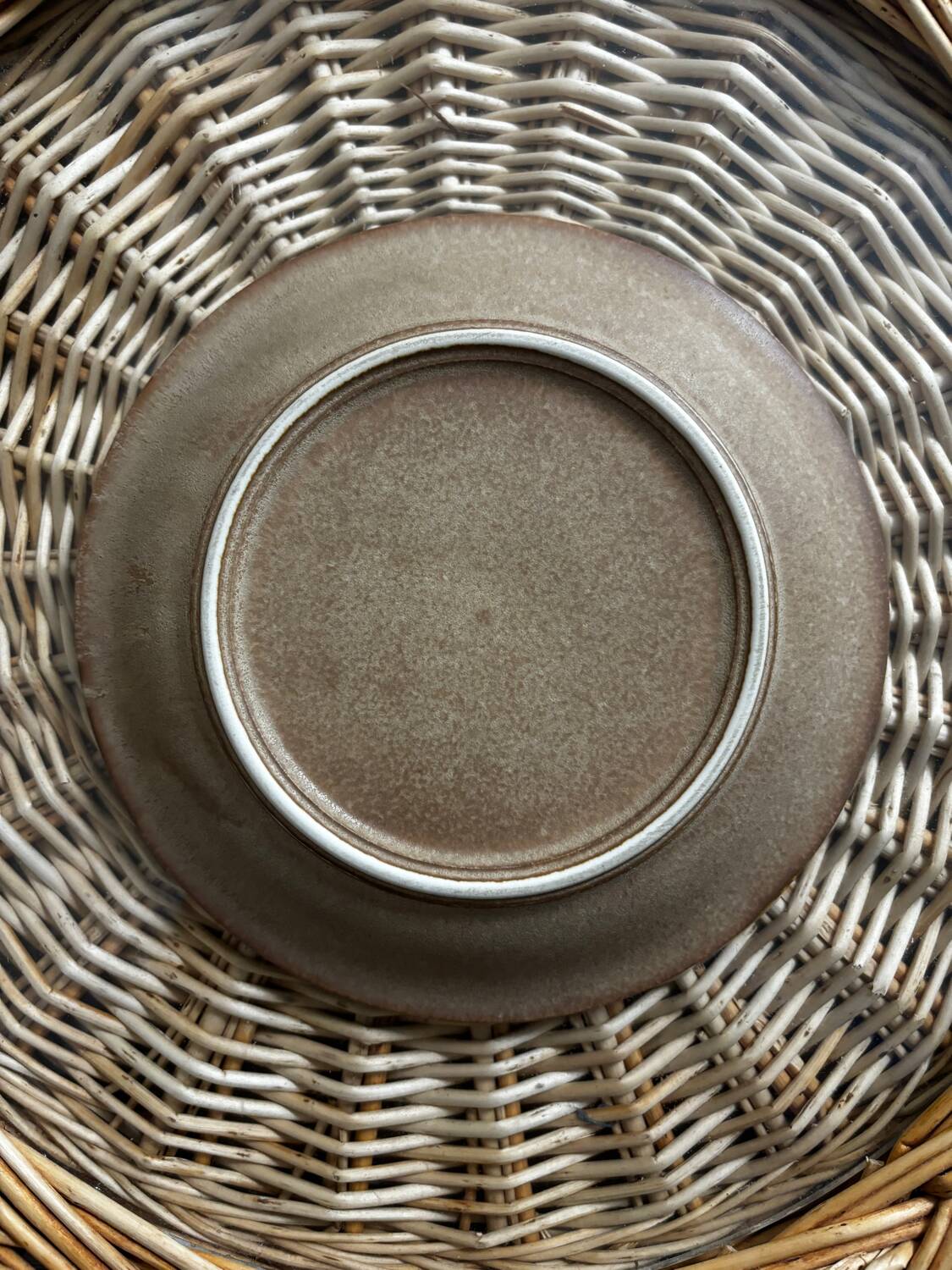 Set of 6 vintage brown saucers