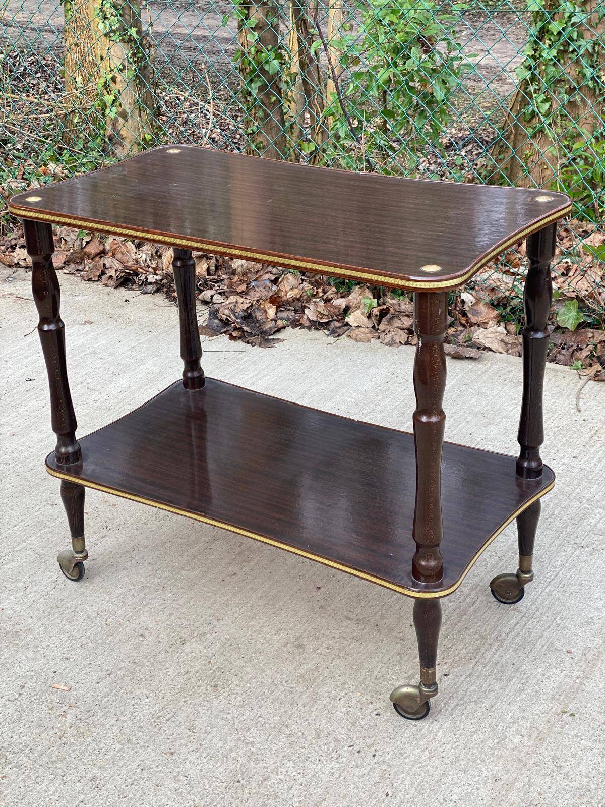 Desserte 2 plateaux vintage en palissandre