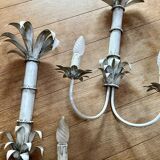 Pair of Vintage Lacquered Sheet Metal Wall Lights -