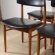 Set of 4 Scandinavian teak and leatherette chairs, 1960