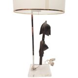 70s lamp decorated with an African statuette