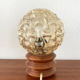 Vintage wooden lamp and glass globe