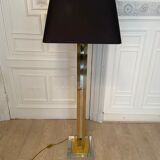 Lampadaire chromé et doré, Italie, 1970
