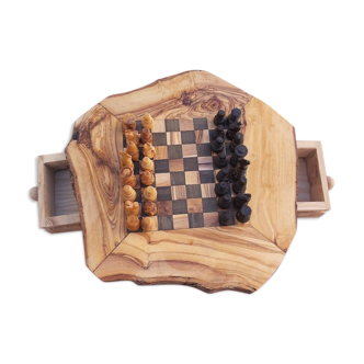 Rustic handmade chessboard 30×33cm