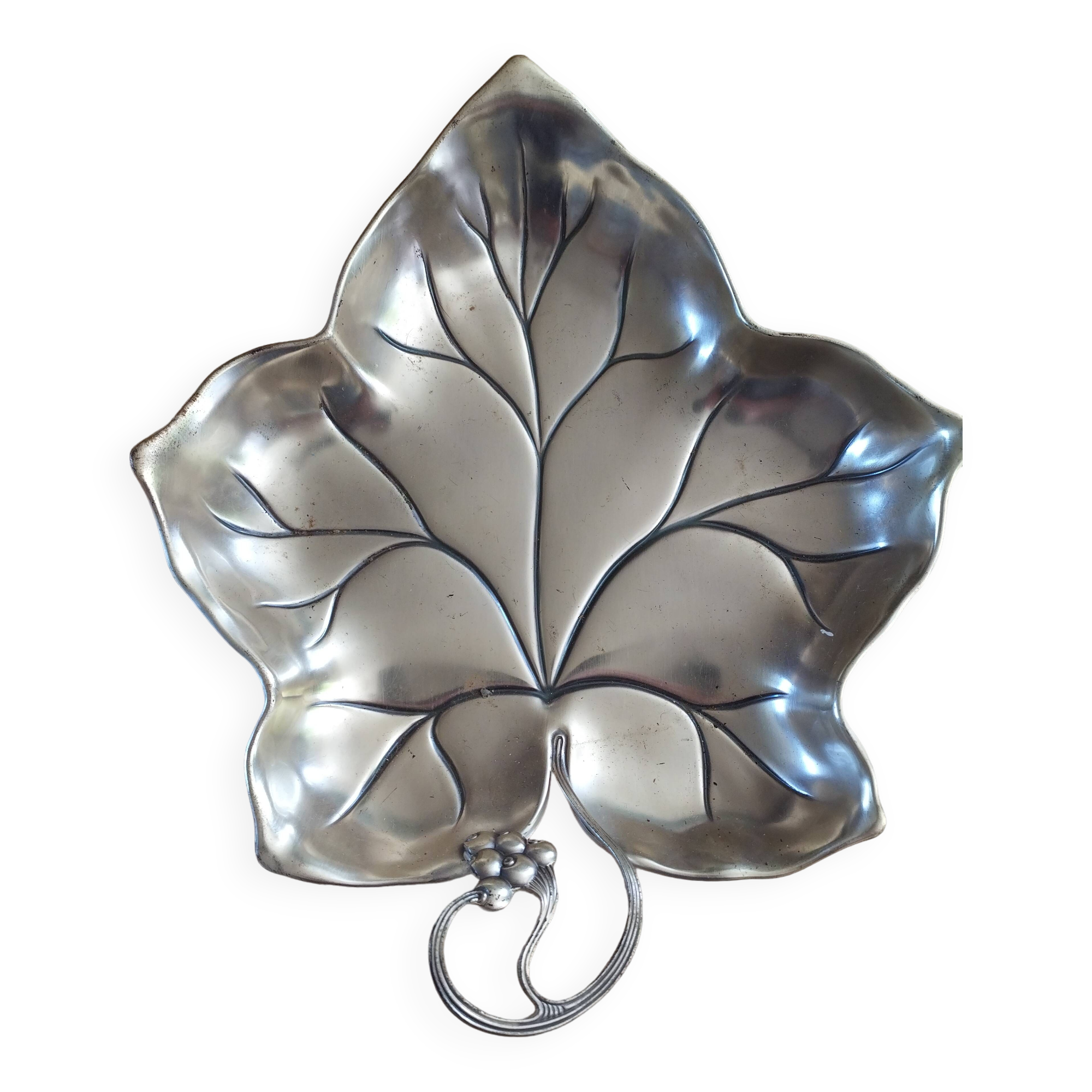 Vine leaf dish silver plate silver metal wmf